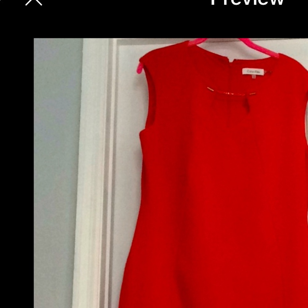 Red Knit Dress Calvin Klein